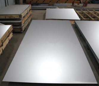 Brushed, polished stainless steel sheet